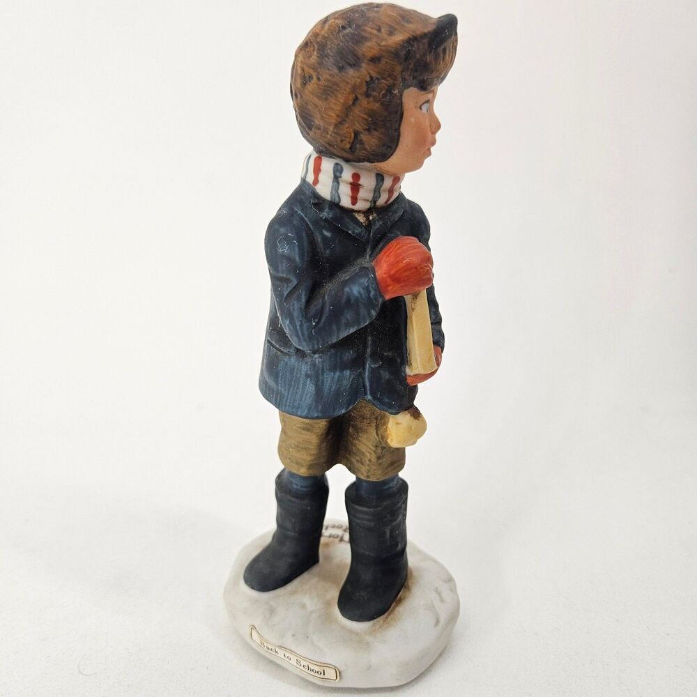 Vintage Norman Rockwell "Back to School" Dave Grossman Figurine 1973 Japan Boy